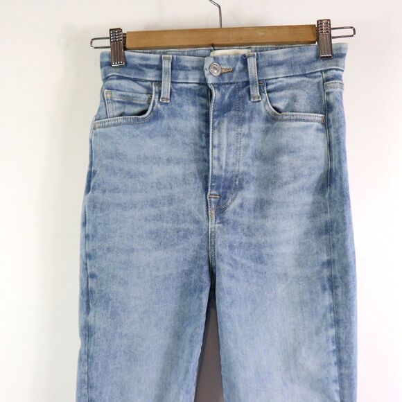 7 For All Mankind No Filter Ultra High Rise Skinny Flare raw hem jeans size 25 - Picture 5 of 10